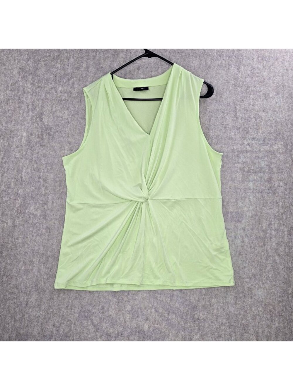 Alfani Womens Sleeveless Twist-Front Top XL Light Green